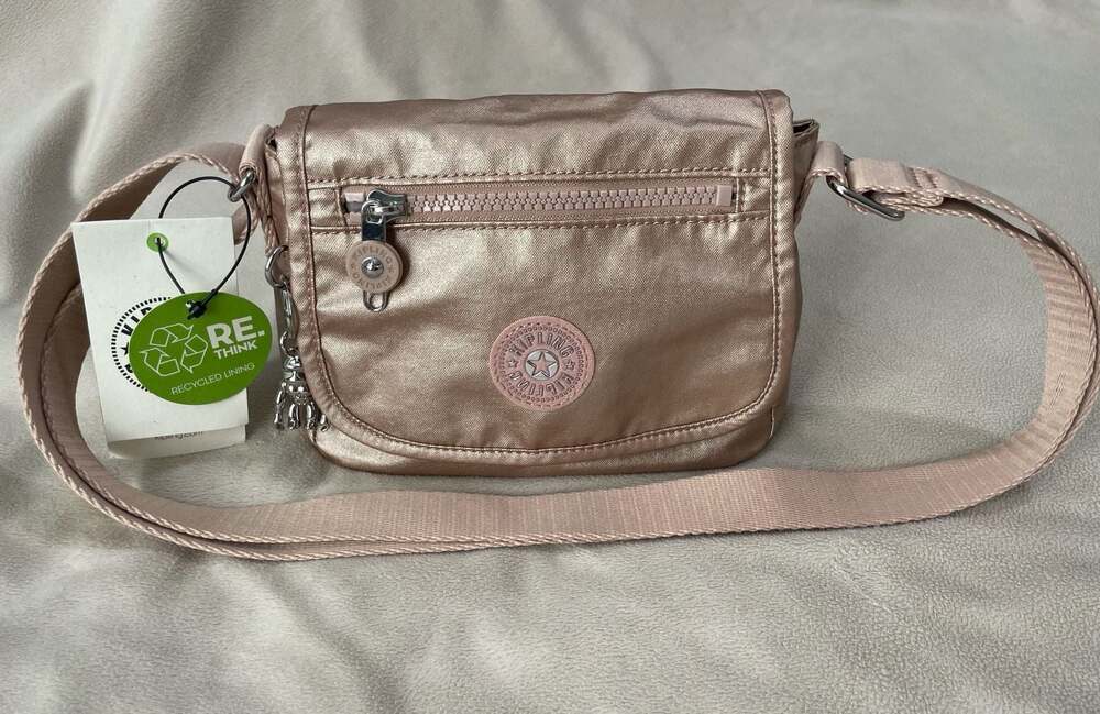 Kipling Sabian Mini Crossbody Bag, Gold Charm Metallic